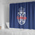 Serbia Flag Shower Curtain with Double-Headed Eagle and National Coat of Arms Design