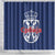Serbia Flag Shower Curtain with Double-Headed Eagle and National Coat of Arms Design