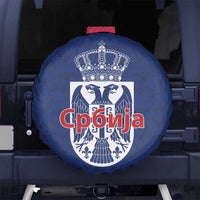 Serbia Flag Spare Tire Cover with Double-Headed Eagle and National Coat of Arms Design