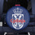 Serbia Flag Spare Tire Cover with Double-Headed Eagle and National Coat of Arms Design