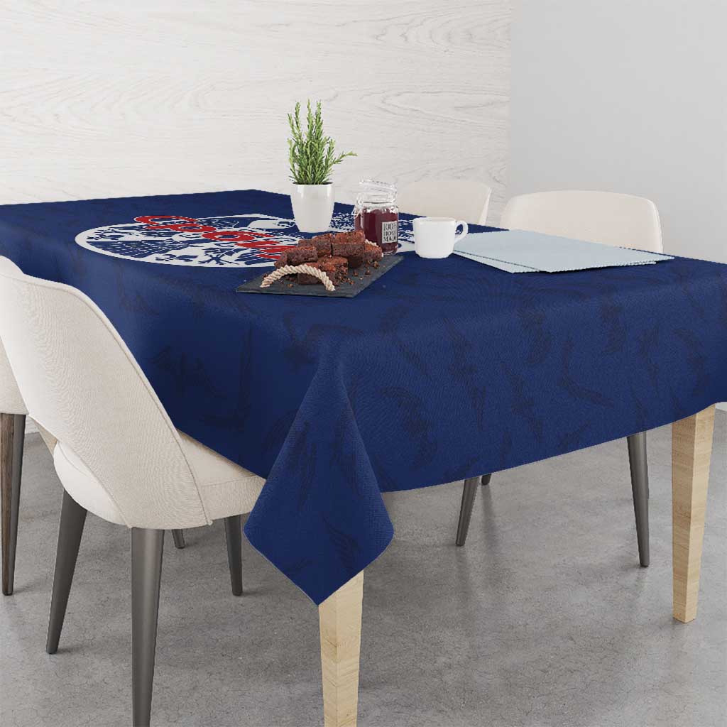 Serbia Flag Tablecloth with Double-Headed Eagle and National Coat of Arms Design