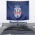 Serbia Flag Tapestry with Double-Headed Eagle and National Coat of Arms Design