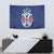 Serbia Flag Tapestry with Double-Headed Eagle and National Coat of Arms Design