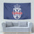 Serbia Flag Tapestry with Double-Headed Eagle and National Coat of Arms Design