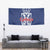 Serbia Flag Tapestry with Double-Headed Eagle and National Coat of Arms Design