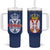 Serbia Flag Tumbler With Handle with Double-Headed Eagle and National Coat of Arms Design