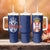 Serbia Flag Tumbler With Handle with Double-Headed Eagle and National Coat of Arms Design