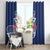 Serbia Flag Window Curtain with Double-Headed Eagle and National Coat of Arms Design