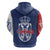 Serbia Flag Zip Hoodie with Double-Headed Eagle and National Coat of Arms Design