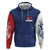 Serbia Flag Zip Hoodie with Double-Headed Eagle and National Coat of Arms Design