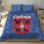 Serbia Bedding Set with Royal Animal Crest and Tulip Floral Blue Background