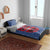 Serbia Bedding Set with Royal Animal Crest and Tulip Floral Blue Background