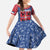 Serbia Family Matching Long Sleeve Bodycon Dress and Hawaiian Shirt with Royal Animal Crest and Tulip Floral Blue Background