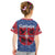 Serbia Kid T Shirt with Royal Animal Crest and Tulip Floral Blue Background