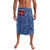 Serbia Lavalava with Royal Animal Crest and Tulip Floral Blue Background