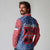 Serbia Long Sleeve Polo Shirt with Royal Animal Crest and Tulip Floral Blue Background