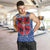 Serbia Men Tank Top with Royal Animal Crest and Tulip Floral Blue Background