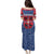Serbia Puletasi with Royal Animal Crest and Tulip Floral Blue Background