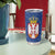 Serbia Tumbler Cup with Royal Animal Crest and Tulip Floral Blue Background
