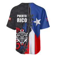 Puerto Rico Baseball Jersey with Tribal Sun Symbol and Flag Color Block Design