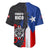 Puerto Rico Baseball Jersey with Tribal Sun Symbol and Flag Color Block Design