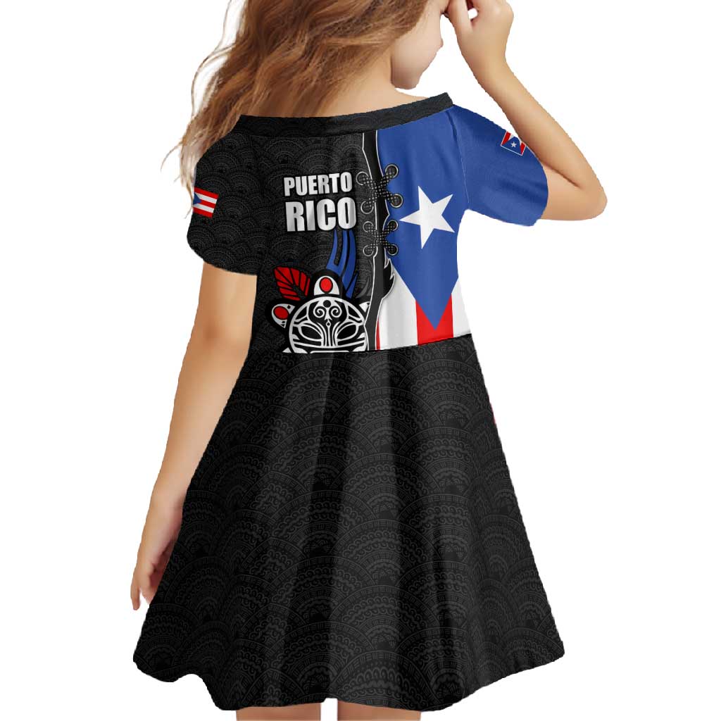 Puerto Rico Family Matching Long Sleeve Bodycon Dress and Hawaiian Shirt with Tribal Sun Symbol and Flag Color Block Design