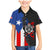 Puerto Rico Family Matching Mermaid Dress and Hawaiian Shirt with Tribal Sun Symbol and Flag Color Block Design