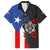 Puerto Rico Family Matching Off Shoulder Maxi Dress and Hawaiian Shirt with Tribal Sun Symbol and Flag Color Block Design