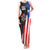 Puerto Rico Family Matching Tank Maxi Dress and Hawaiian Shirt with Tribal Sun Symbol and Flag Color Block Design