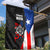 Puerto Rico Garden Flag with Tribal Sun Symbol and Flag Color Block Design