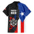 Puerto Rico Hawaiian Shirt with Tribal Sun Symbol and Flag Color Block Design