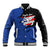 Puerto Rico Baseball Jacket with Coqui Frog Symbol and Distressed Flag Design