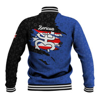 Puerto Rico Baseball Jacket with Coqui Frog Symbol and Distressed Flag Design