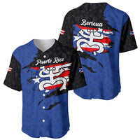 Puerto Rico Baseball Jersey with Coqui Frog Symbol and Distressed Flag Design