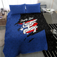 Puerto Rico Bedding Set with Coqui Frog Symbol and Distressed Flag Design