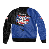 Puerto Rico Bomber Jacket with Coqui Frog Symbol and Distressed Flag Design