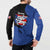 Puerto Rico Button Sweatshirt with Coqui Frog Symbol and Distressed Flag Design