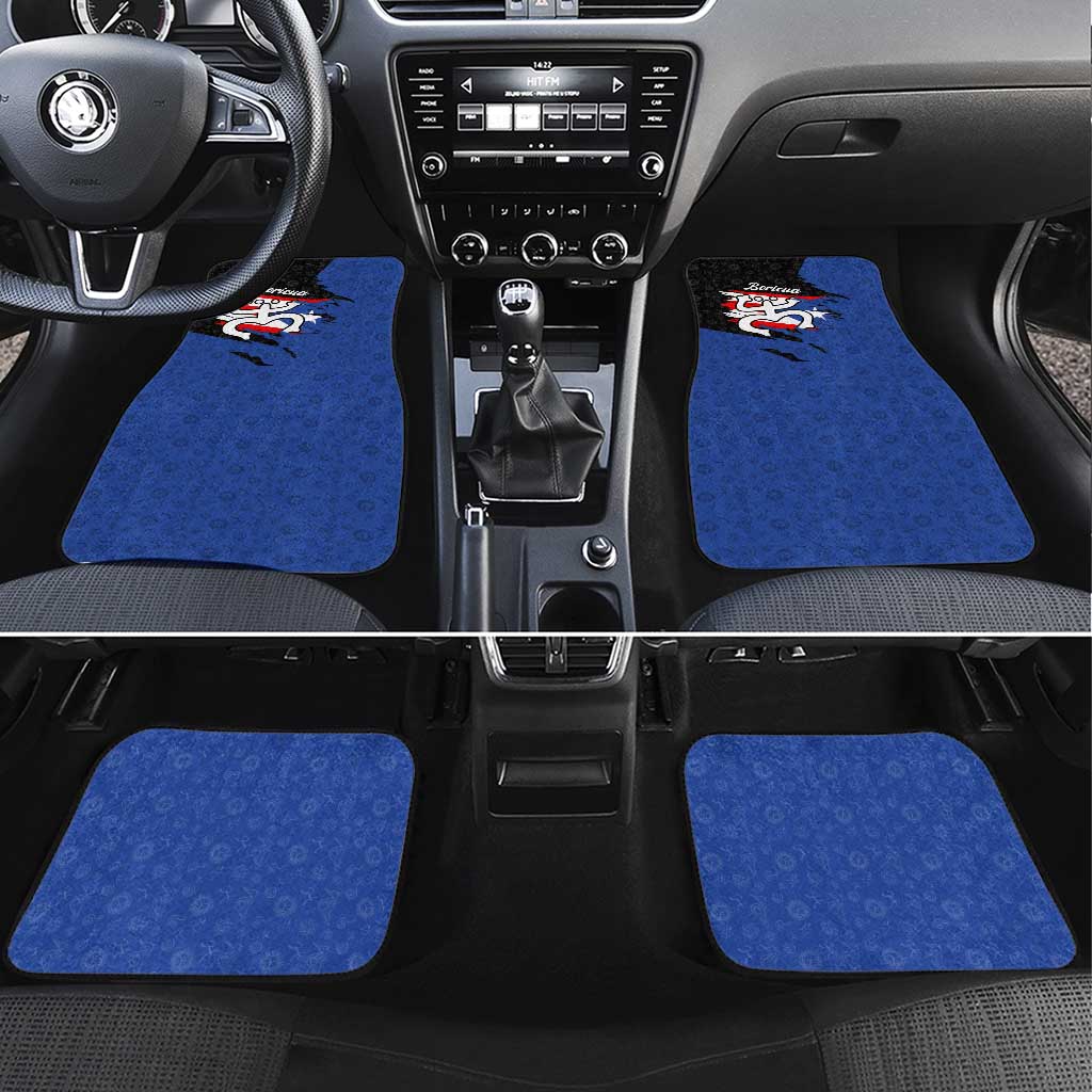 Puerto Rico Car Mats with Coqui Frog Symbol and Distressed Flag Design