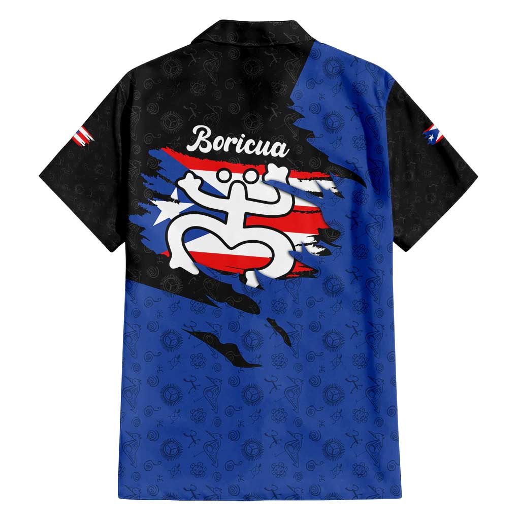 Puerto Rico Family Matching Long Sleeve Bodycon Dress and Hawaiian Shirt with Coqui Frog Symbol and Distressed Flag Design