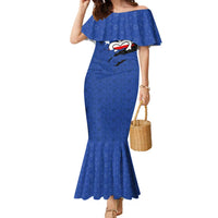 Puerto Rico Family Matching Mermaid Dress and Hawaiian Shirt with Coqui Frog Symbol and Distressed Flag Design