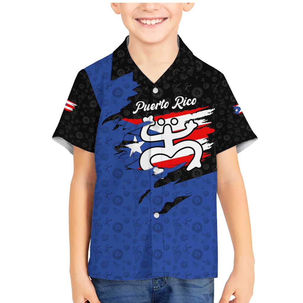 Puerto Rico Family Matching Mermaid Dress and Hawaiian Shirt with Coqui Frog Symbol and Distressed Flag Design