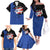 Puerto Rico Family Matching Off The Shoulder Long Sleeve Dress and Hawaiian Shirt with Coqui Frog Symbol and Distressed Flag Design
