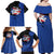 Puerto Rico Family Matching Off Shoulder Maxi Dress and Hawaiian Shirt with Coqui Frog Symbol and Distressed Flag Design