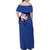 Puerto Rico Family Matching Off Shoulder Maxi Dress and Hawaiian Shirt with Coqui Frog Symbol and Distressed Flag Design