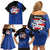 Puerto Rico Family Matching Off Shoulder Short Dress and Hawaiian Shirt with Coqui Frog Symbol and Distressed Flag Design