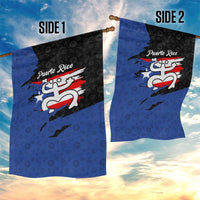 Puerto Rico Garden Flag with Coqui Frog Symbol and Distressed Flag Design