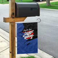 Puerto Rico Garden Flag with Coqui Frog Symbol and Distressed Flag Design