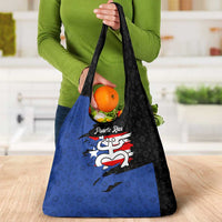 Puerto Rico Grocery Bag with Coqui Frog Symbol and Distressed Flag Design