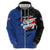 Puerto Rico Hoodie with Coqui Frog Symbol and Distressed Flag Design