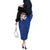 Puerto Rico Off The Shoulder Long Sleeve Dress with Coqui Frog Symbol and Distressed Flag Design